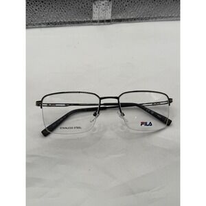 Fila Eyeglasses VFI441 Rectangular Half Rim Stainless Steel Frames‎ 55-19-145